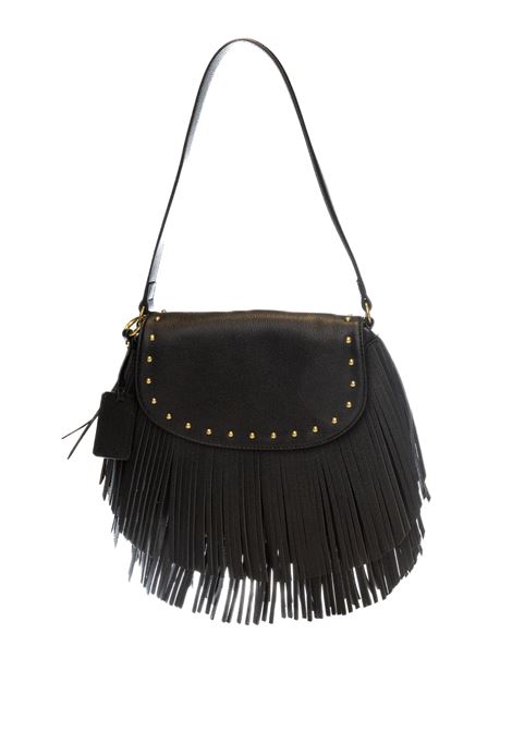 black fringe shoulder bag LE PANDORINE | 10B02FRINGE-C99